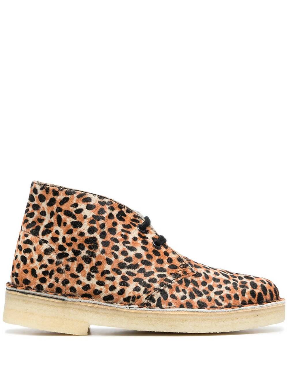 NEW CLARKS women's desert boot in leopard print pony